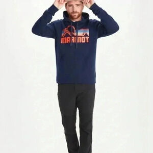 [M] Marmot Men Coastal Blue Hoodie-  EUC